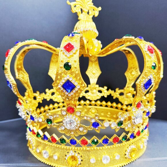 Gold Imperial State Crown: Vintage Royal Jewelry, Holy coronation crown - Picture 7 of 8